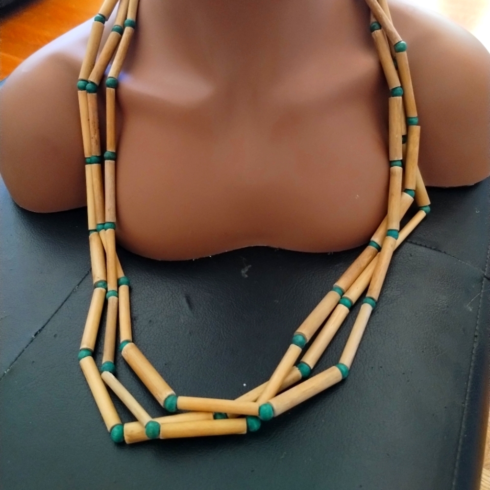 SALE: Trio of Pre-owned Wooden & Turquoise Necklaces